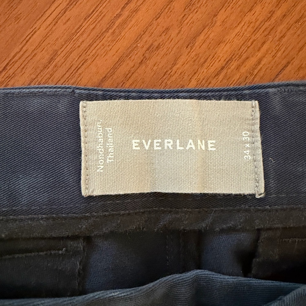 Everlane Black Trousers with Gray Woven Label